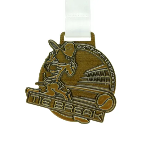 Medal odlewany z galwanizacją srebrną — nagroda dla uczestnika biegu