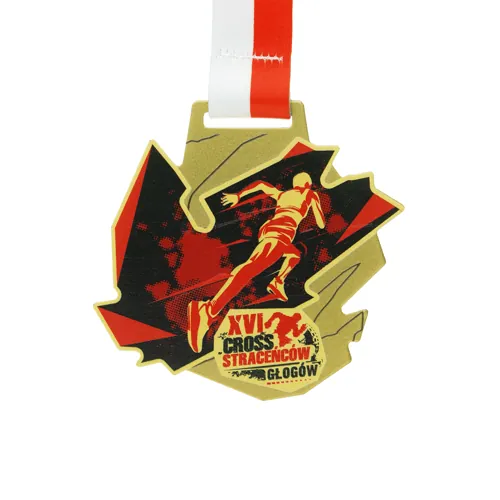 Medal stalowy dla organizatora biegu — kształt dopasowany do motywu zawodów