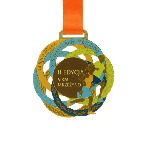 Medal stalowy z kolorowym nadrukiem — nagroda na turniej lub imprezę sportową